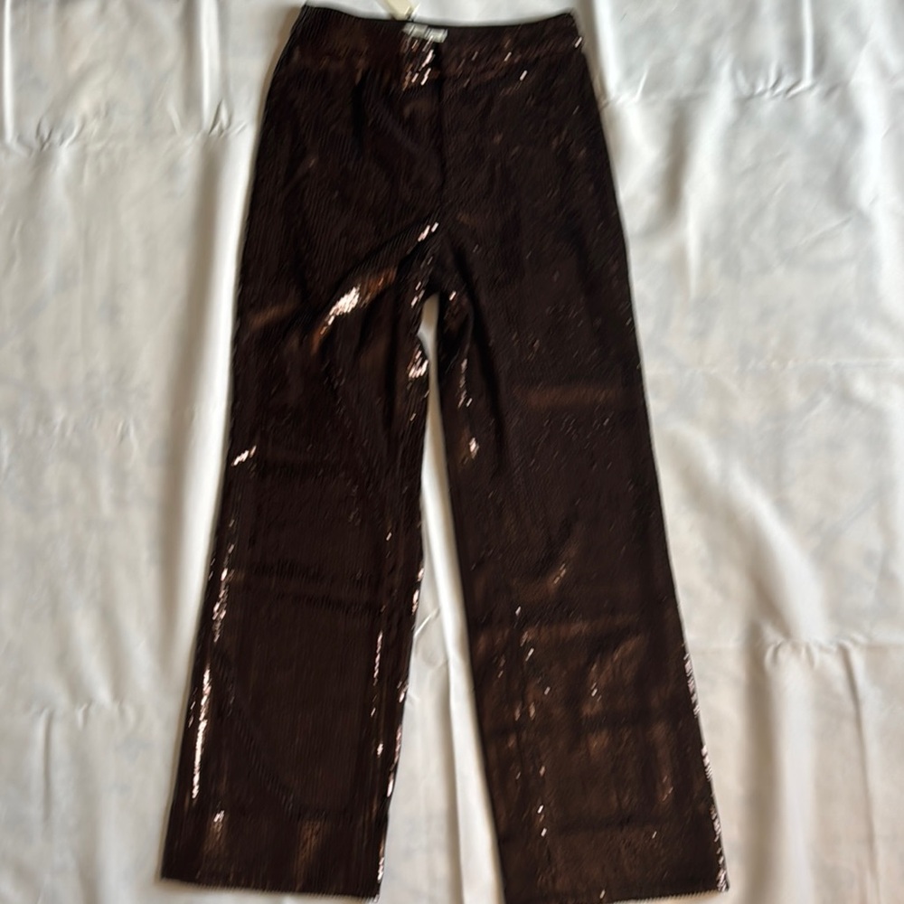 High Rise Wide Leg Sequin Pants